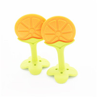 橘子牙膠,水果咬牙膠,矽膠（jiāo）磨牙棒定製！